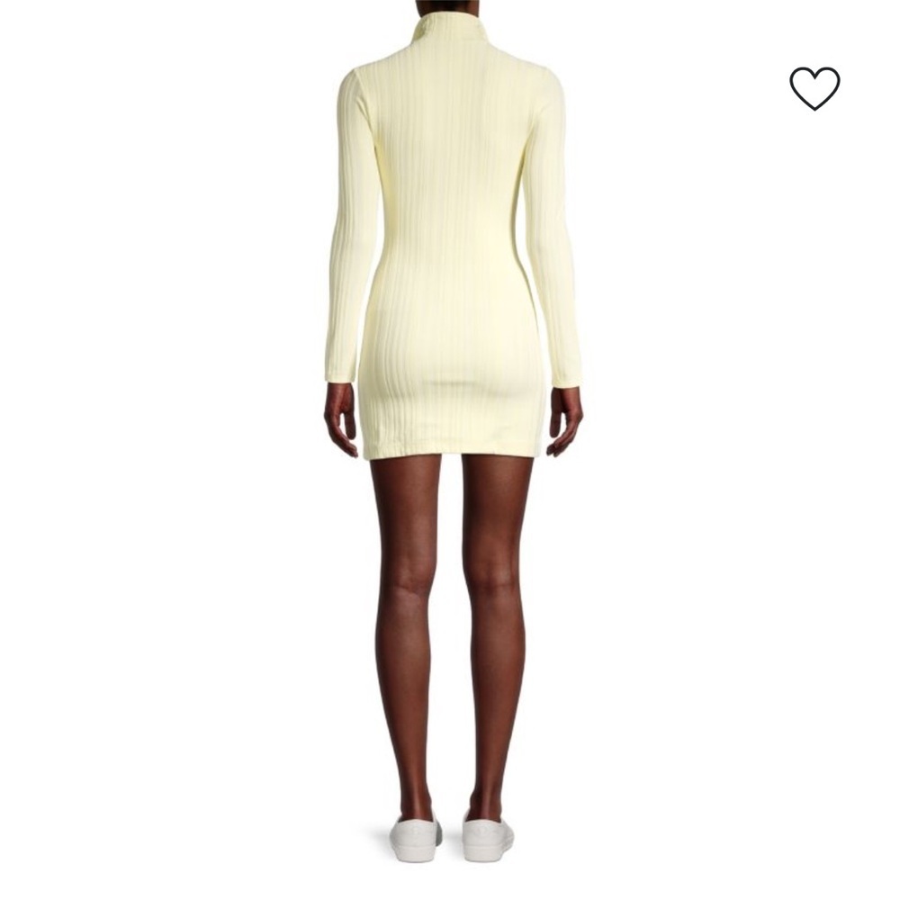 SOLID AND STRIPED Zip-Up Long-Sleeve Dress Yellow Size M - Picture 2 of 6